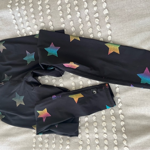 Terez rainbow foil Star black leggings size small - Picture 5 of 6